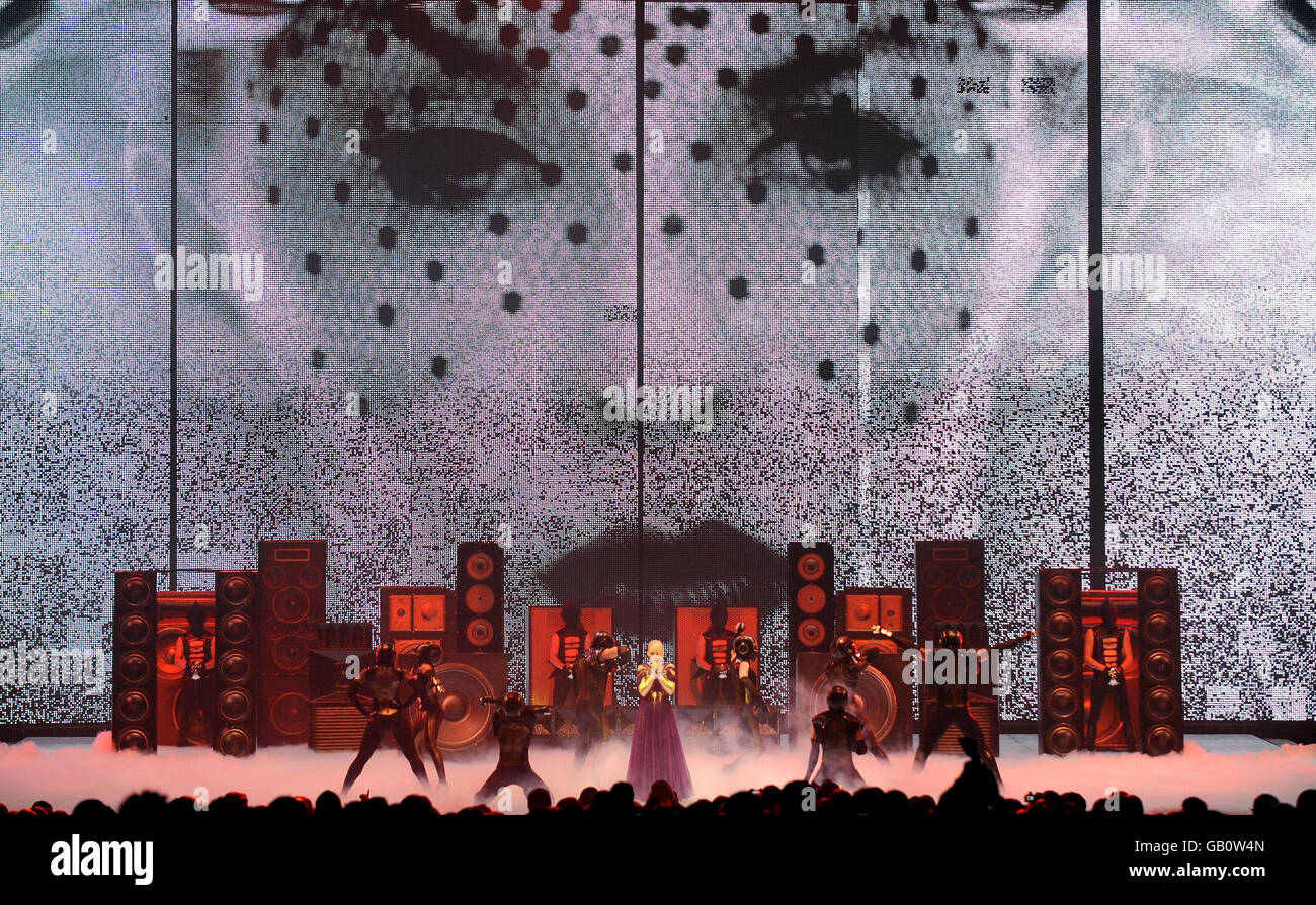 Kylie minogue centre performs in concert at the metro arena hi-res