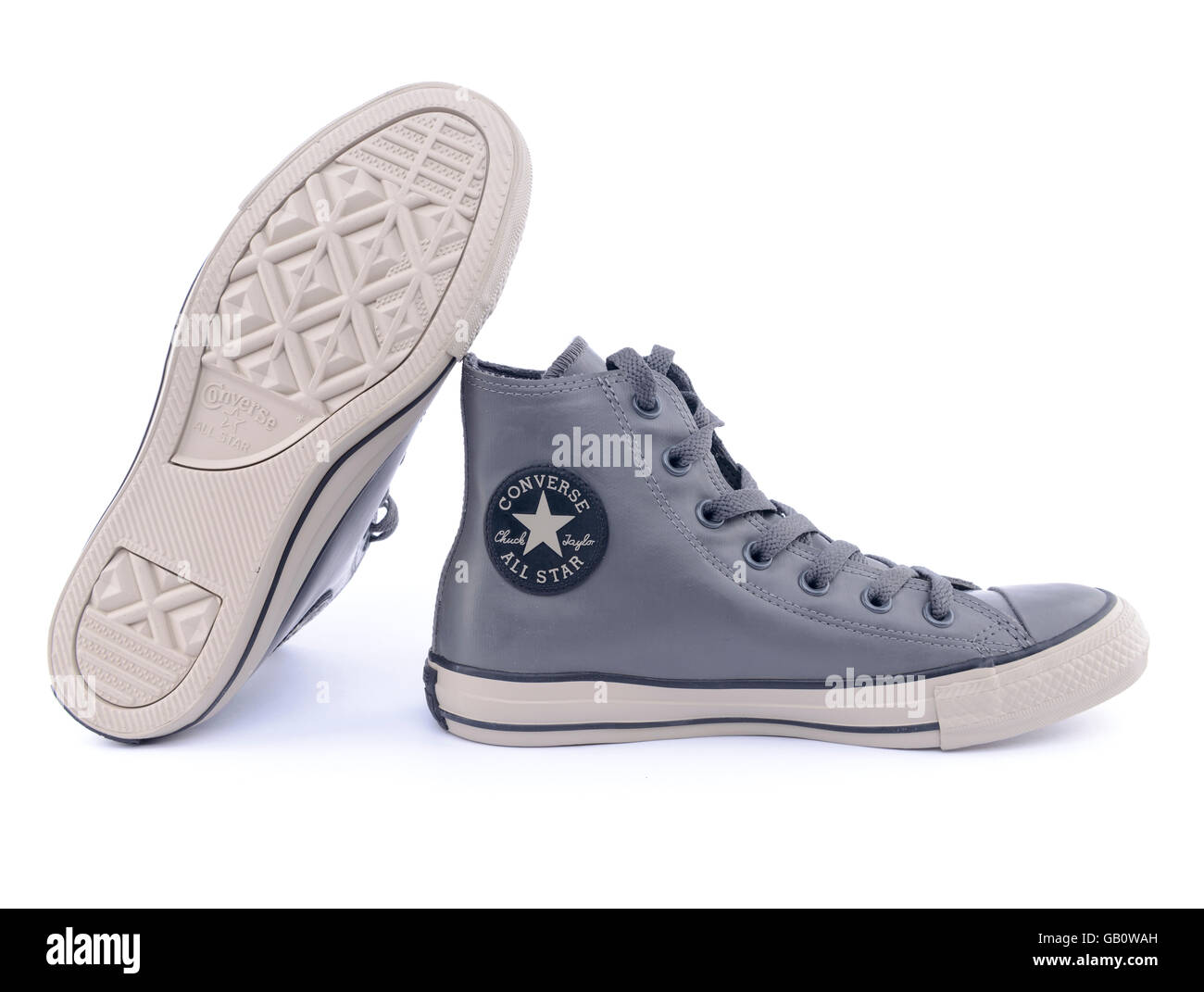 Pair of gray Converse Chuck Taylor All Star rubber sneakers Stock Photo -  Alamy