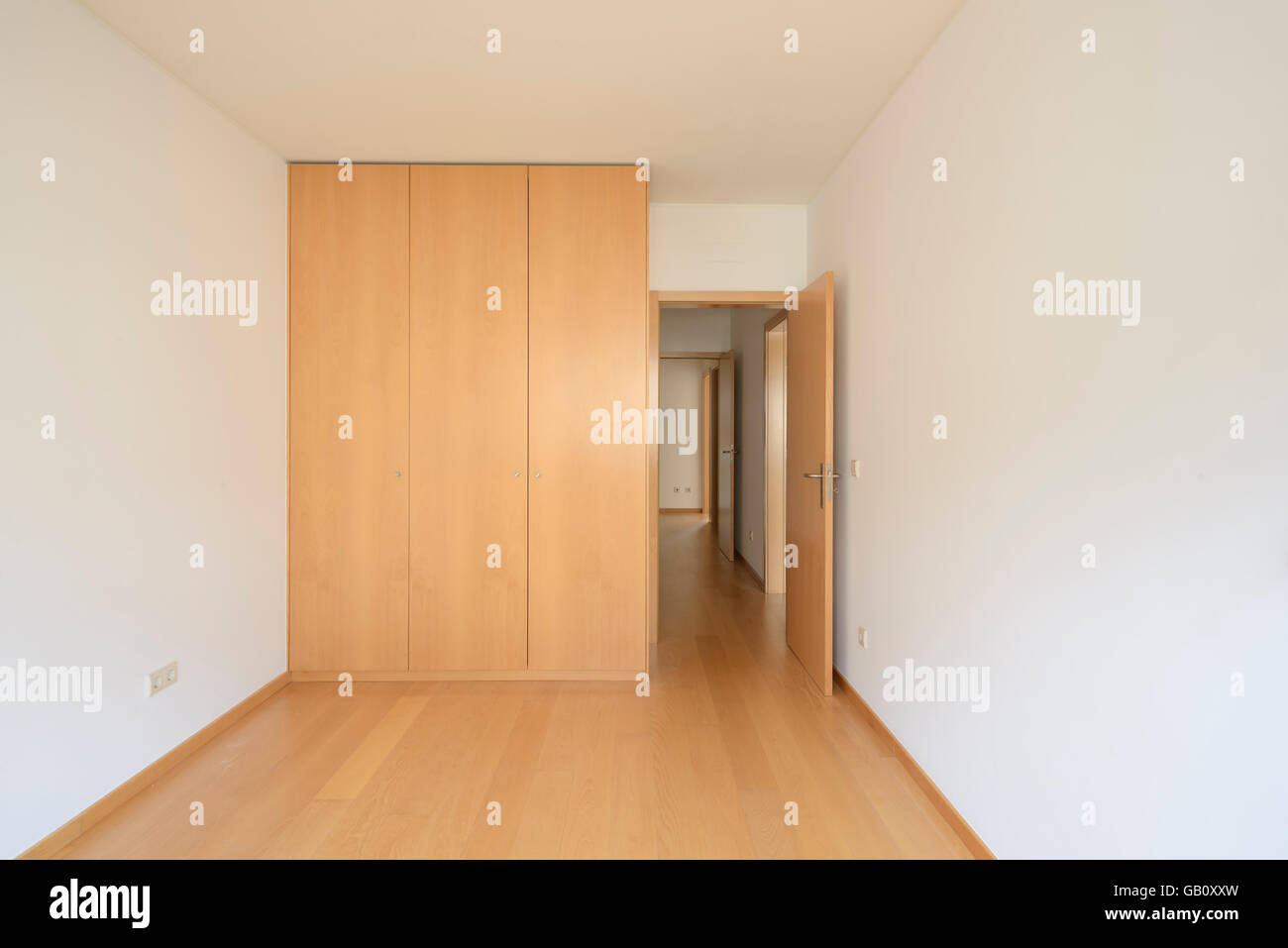 Empty bedroom with big closet Stock Photo