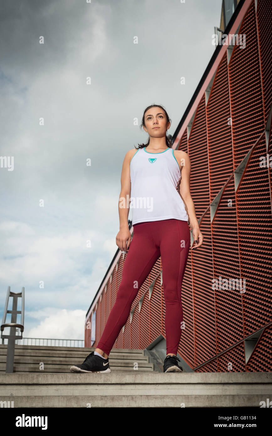 Sporty woman wearing fitness wear Stock Photo