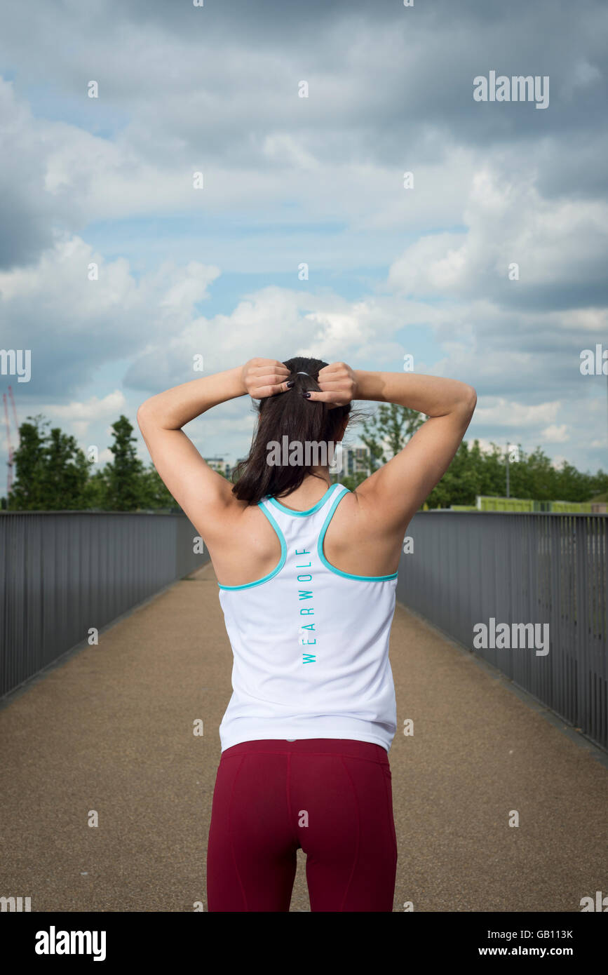 Sporty woman wearing fitness wear Stock Photo