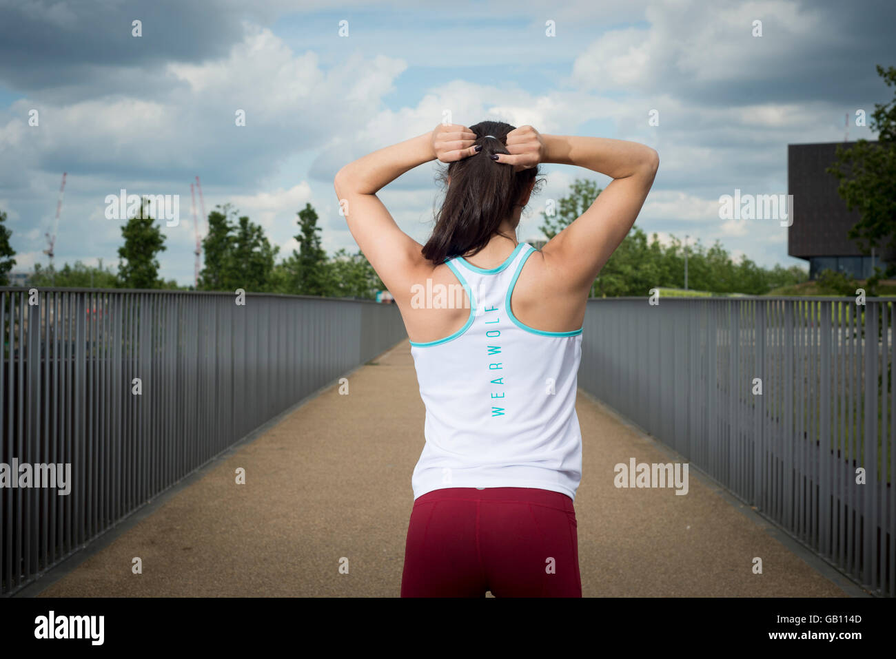 Sporty woman wearing fitness wear Stock Photo