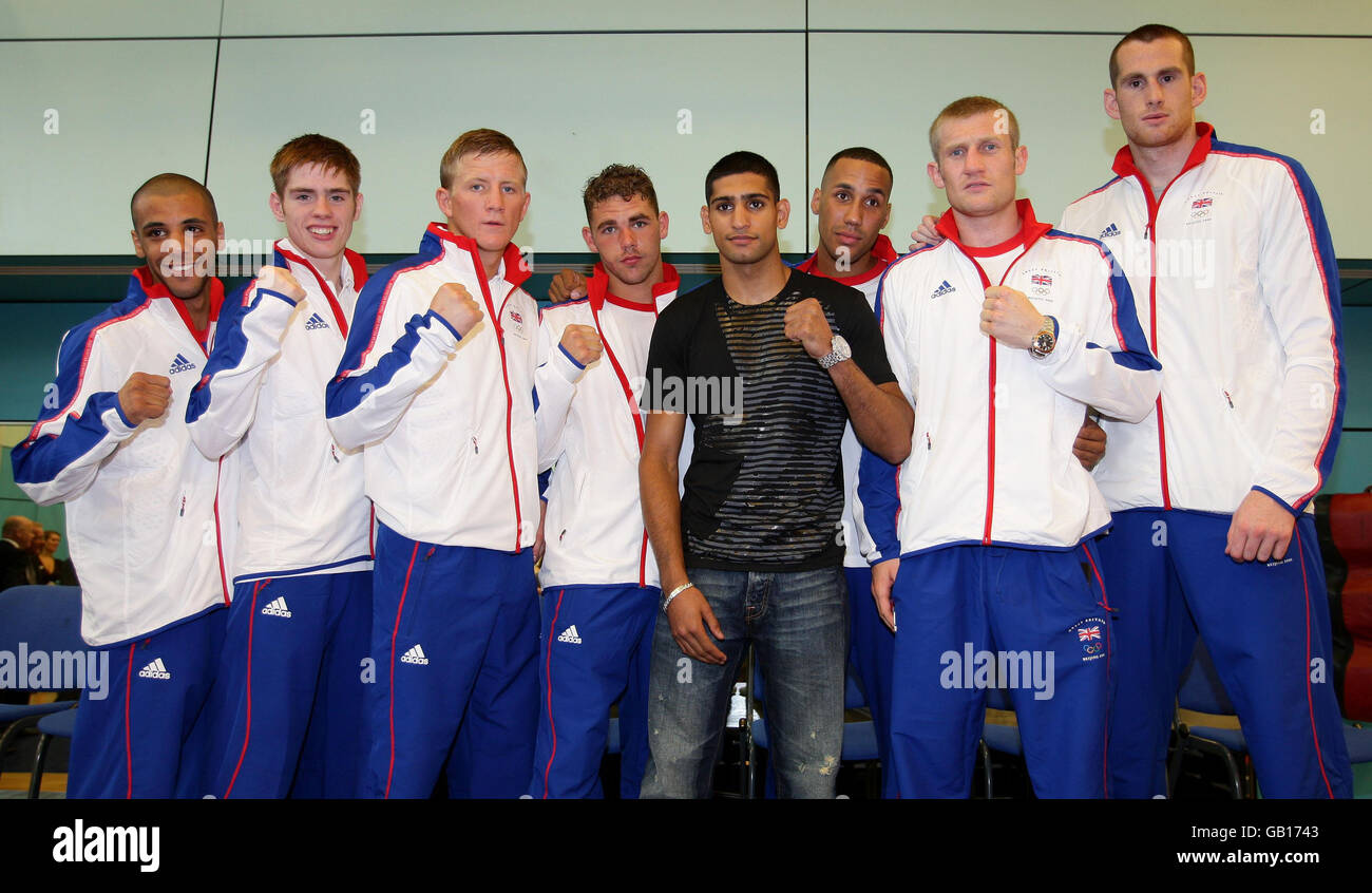 Olympics - Team GB Olympic Boxing Media Day - English Institute of Sport.  Amir Khan with the British Boxing team during the Team GB Olympic Media Day  at the English Institute of