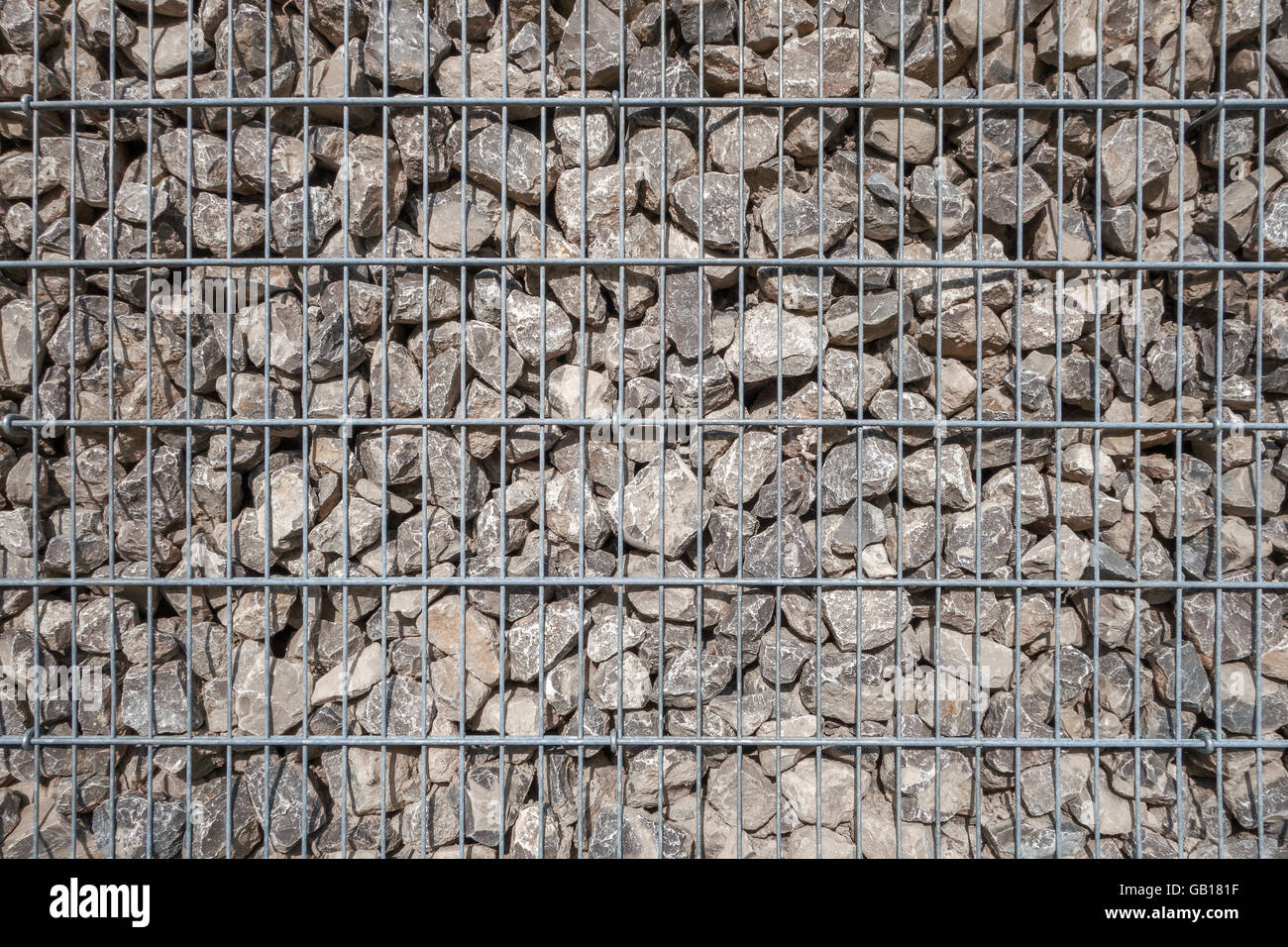 Section of a large gabion Stock Photo