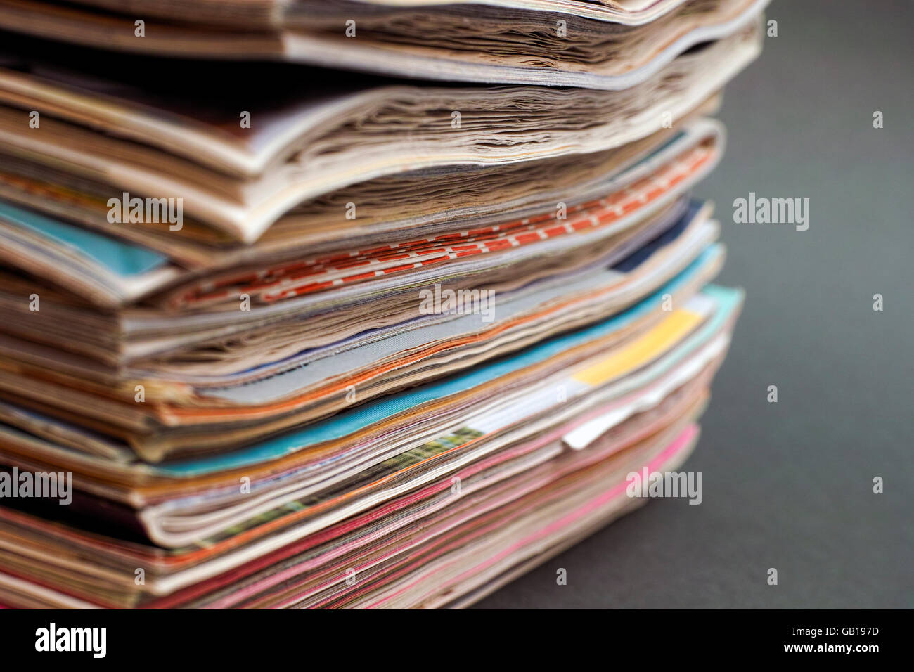 Stack of Old Colored Magazines Stock Photo - Image of newspaper, colorful:  24116258