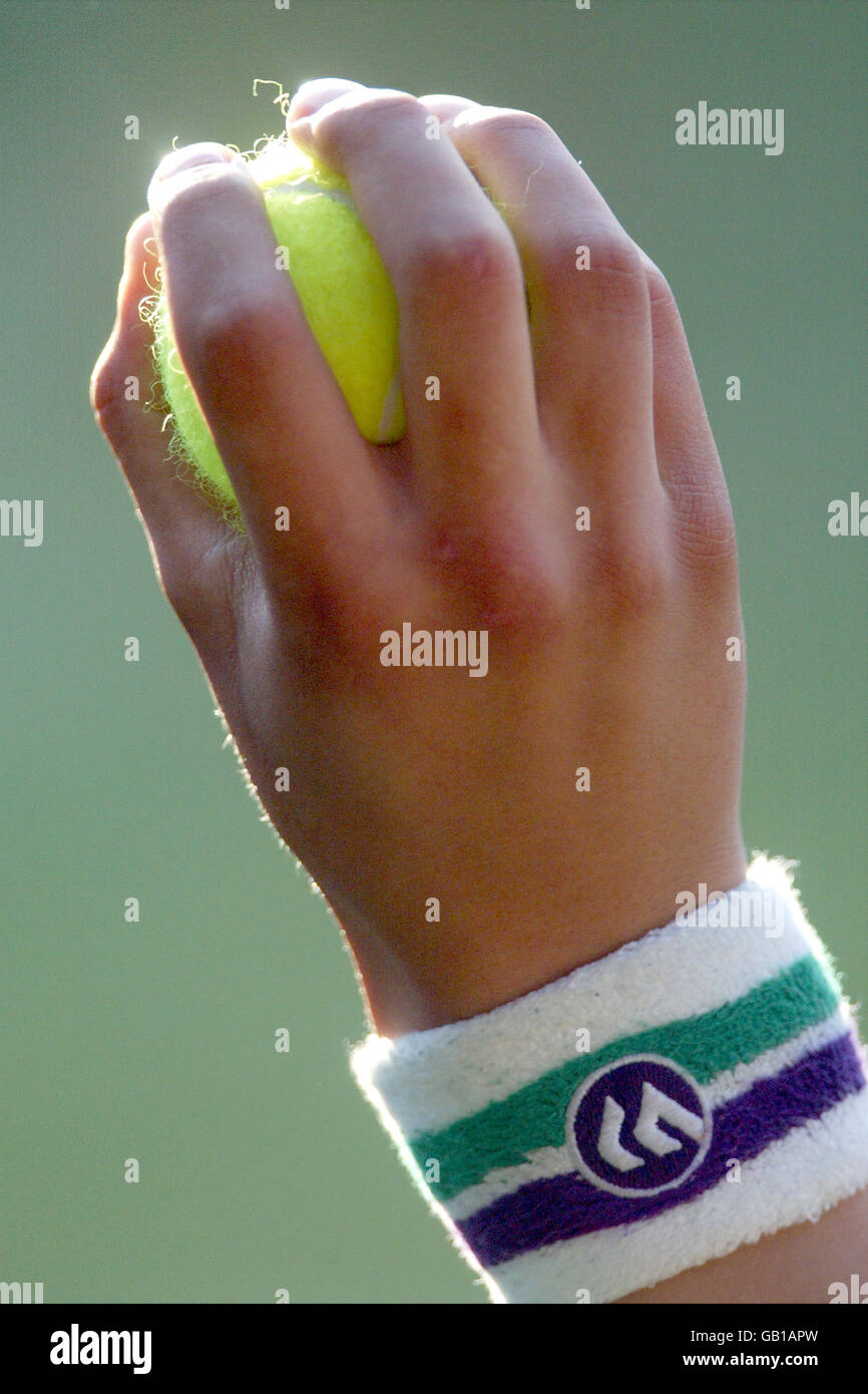 Tennis - Wimbledon 2003 - Women's Third Round - Mary Pierce v Lisa Raymond Stock Photo