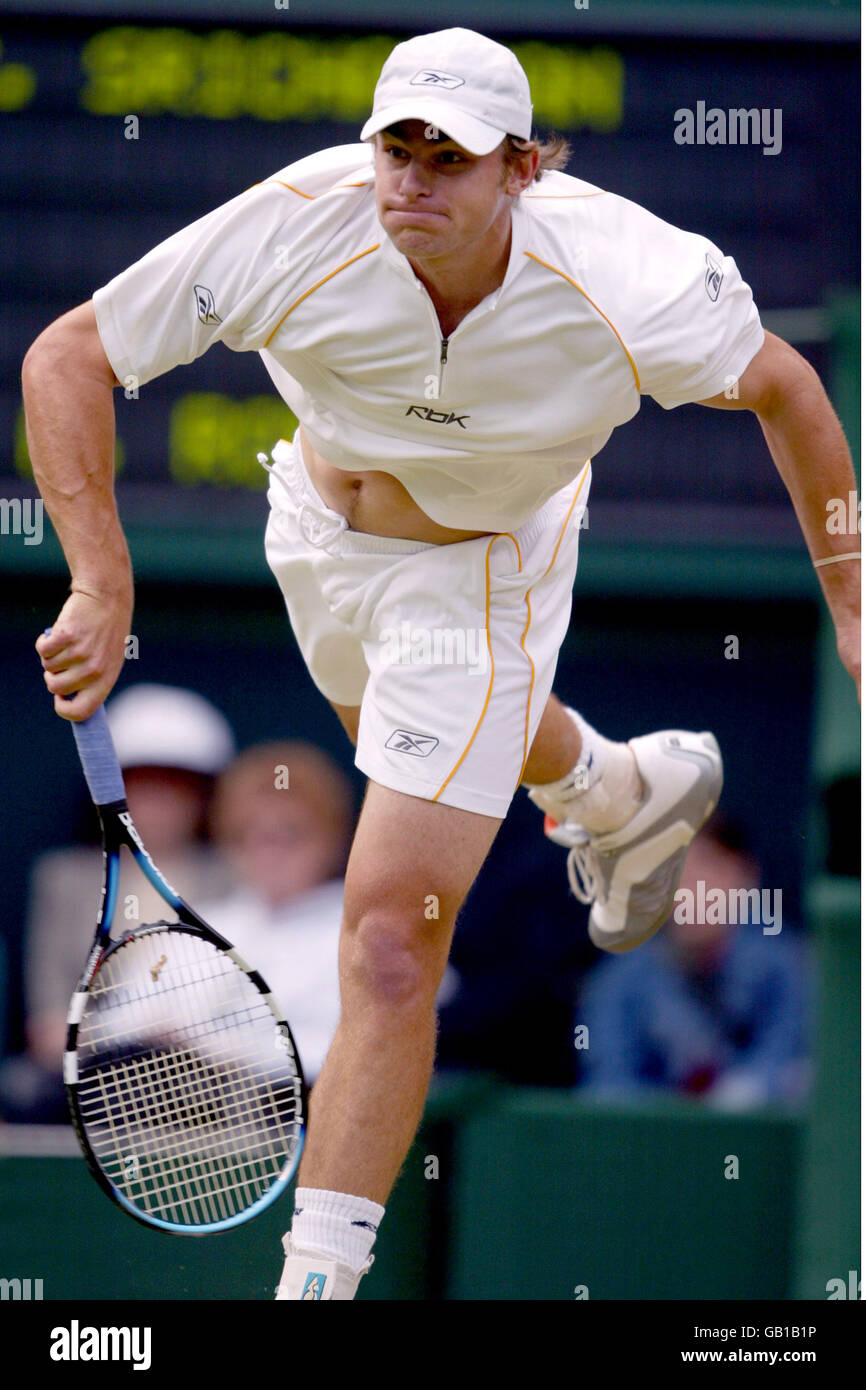 Tennis - Wimbledon 2003 - Fourth Round, Andy Roddick v Paradorn ...