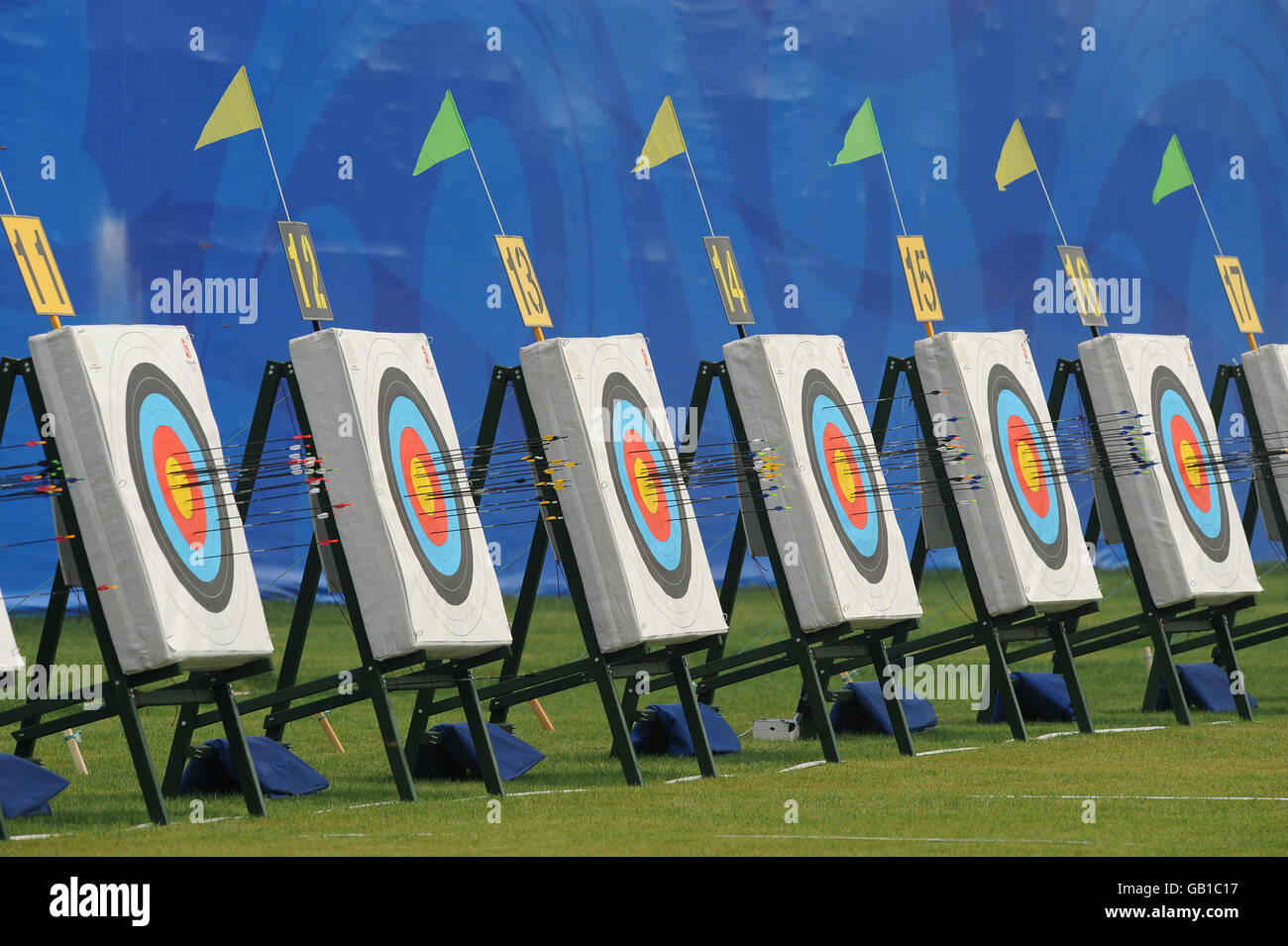Archery targets beijing olympic green archery field hires stock