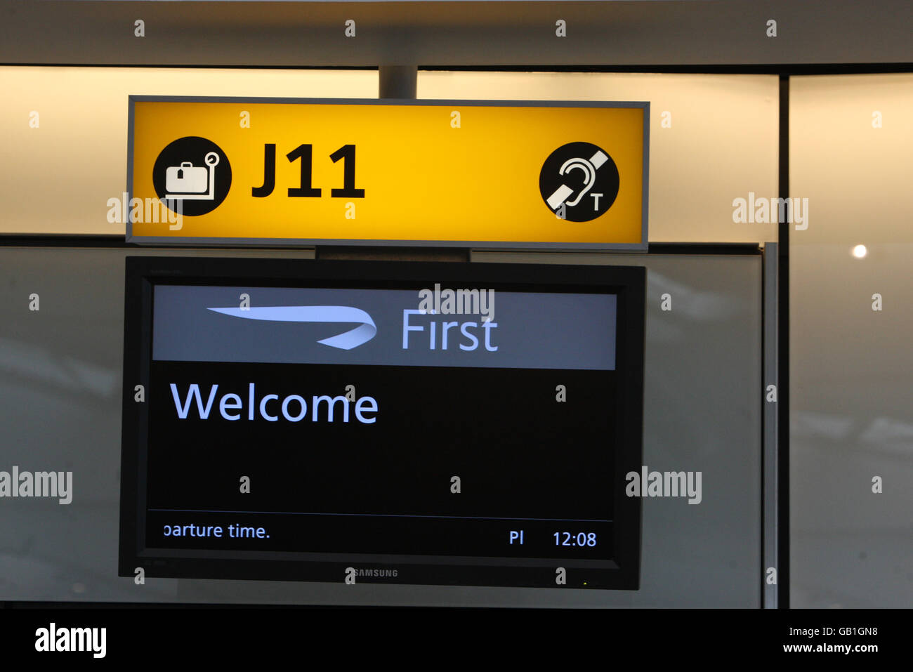 The British Airways first class checkin area in departures of Terminal