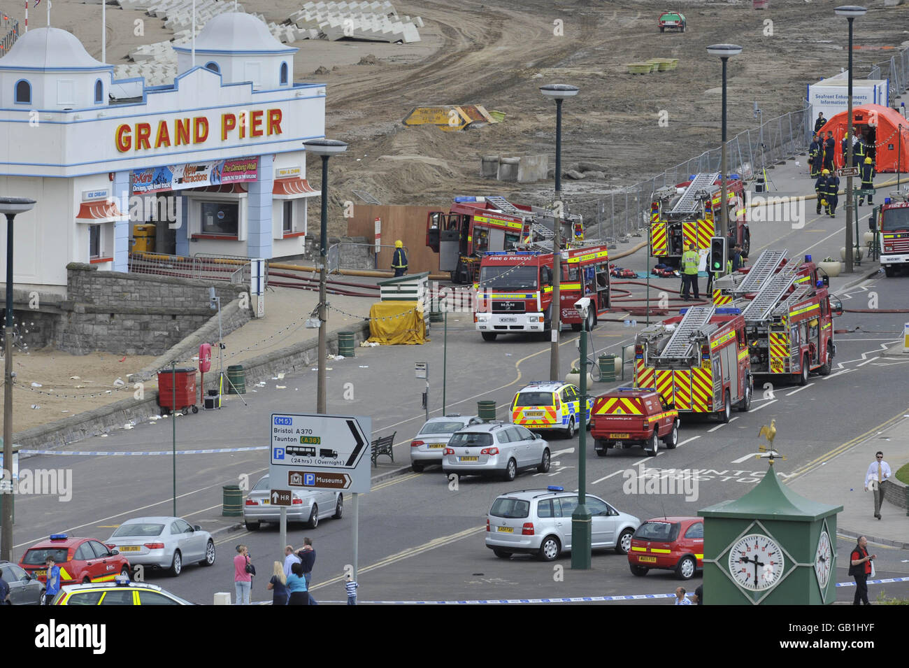 Weston-super-Mare pier fire Stock Photo