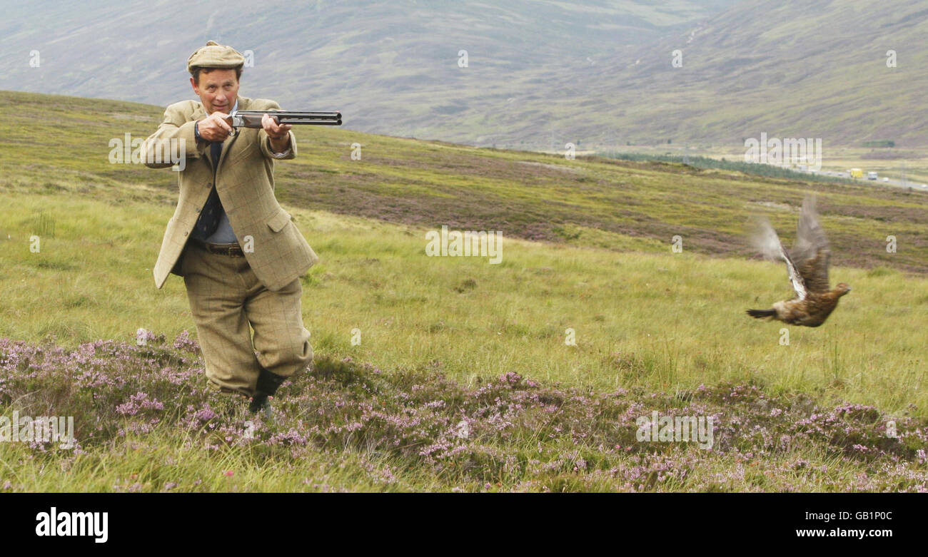 photo of Ian McCall, Game and Wildlife Conservation Trust Director Scotland, on the Ralia and Milton estate ahead of the start of the grouse shooting season. Stock Photo