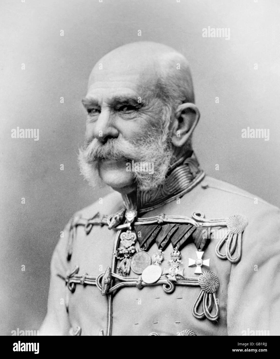 Franz Joseph I (Franz Josef I: 1830-1916). Portrait of the Emperor of Austria, and King of Hungary, Croatia and Bohemia. Photo c.1914.. Photo from Bain News Service, 1903. Stock Photo