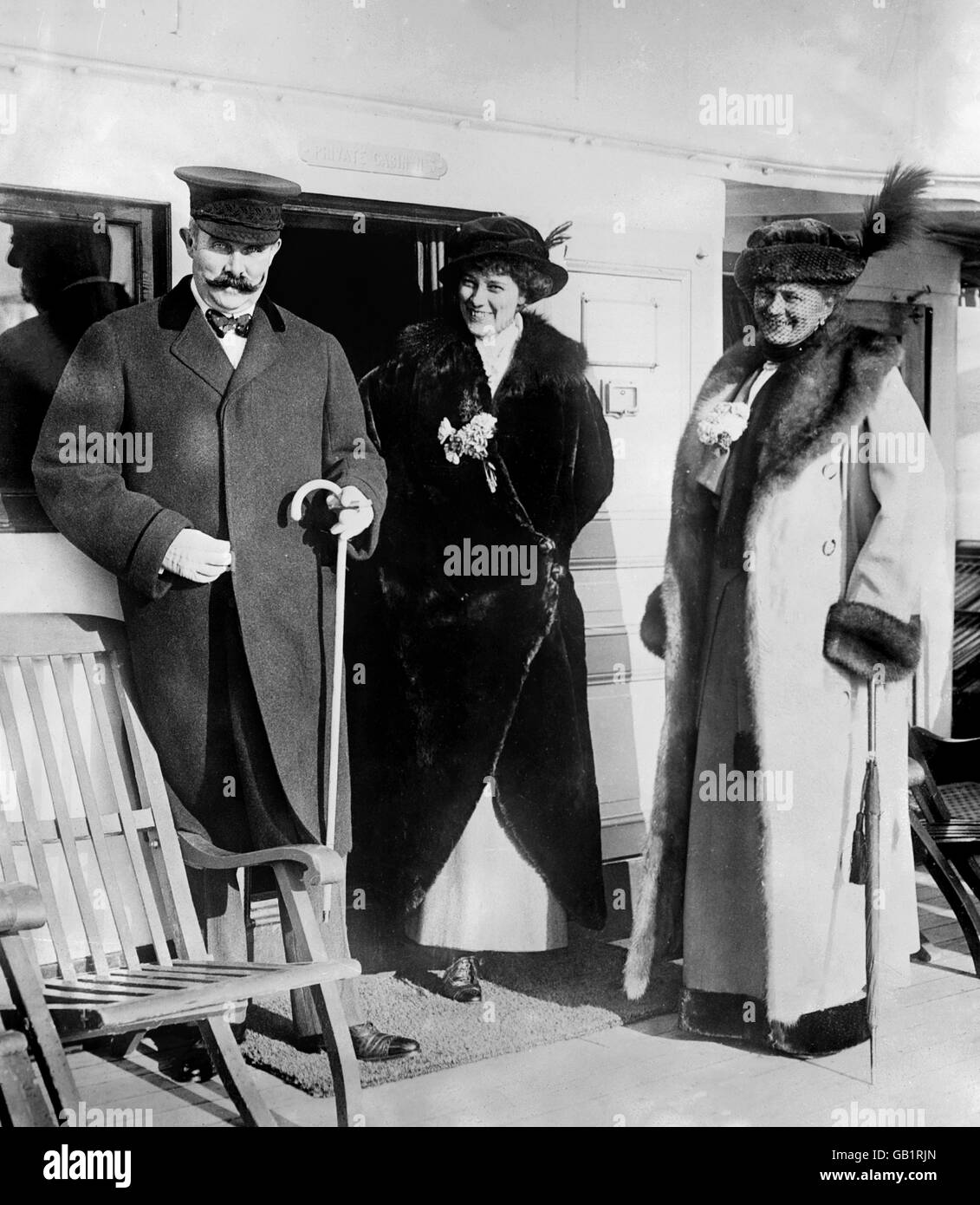 Archduke Franz Ferdinand of Austria (Franz Ferdinand Carl Ludwig Joseph Maria: 1863-1914). Franz Ferdinand's assassination in Sarajevo on 28th June 1914 was the trigger that started the First World War. This Photo shows (left to right) Franz Ferdinand, Countess Baillet de Latour and Sophie, Duchess of Hohenberg, the wife of Franz Ferdinand. Bain News Service, c.1913. Stock Photo