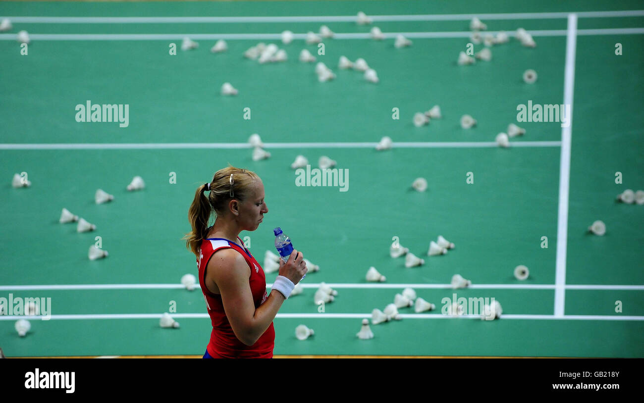 Olympics - Beijing Olympic Games 2008. Great Britian's Badminton player Gail Emms during a training session in Macau, China. Stock Photo