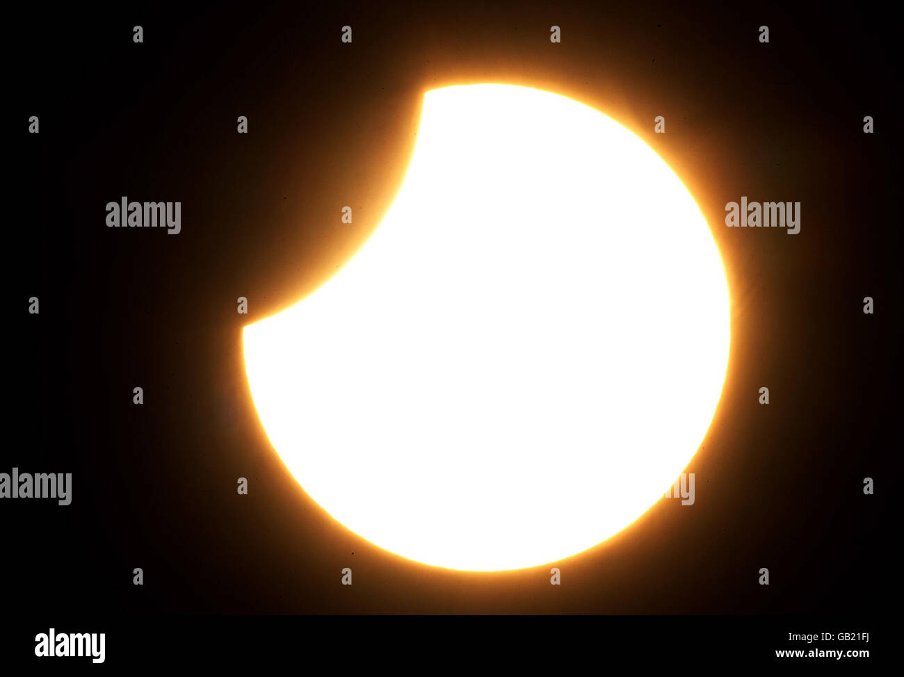 A general view of a partial solar eclipse of the sun from Hyde Park in