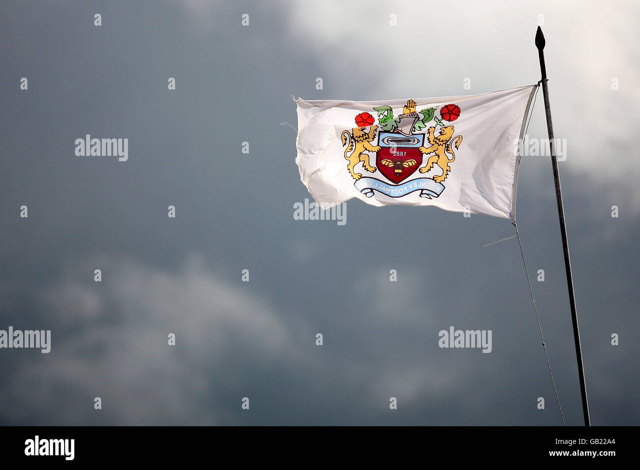 Soccer - Friendly - Burnley v Inverness Caledonian Thistle - Turf Moor. A Burnley flag flies at their Turf Moor ground Stock Photo