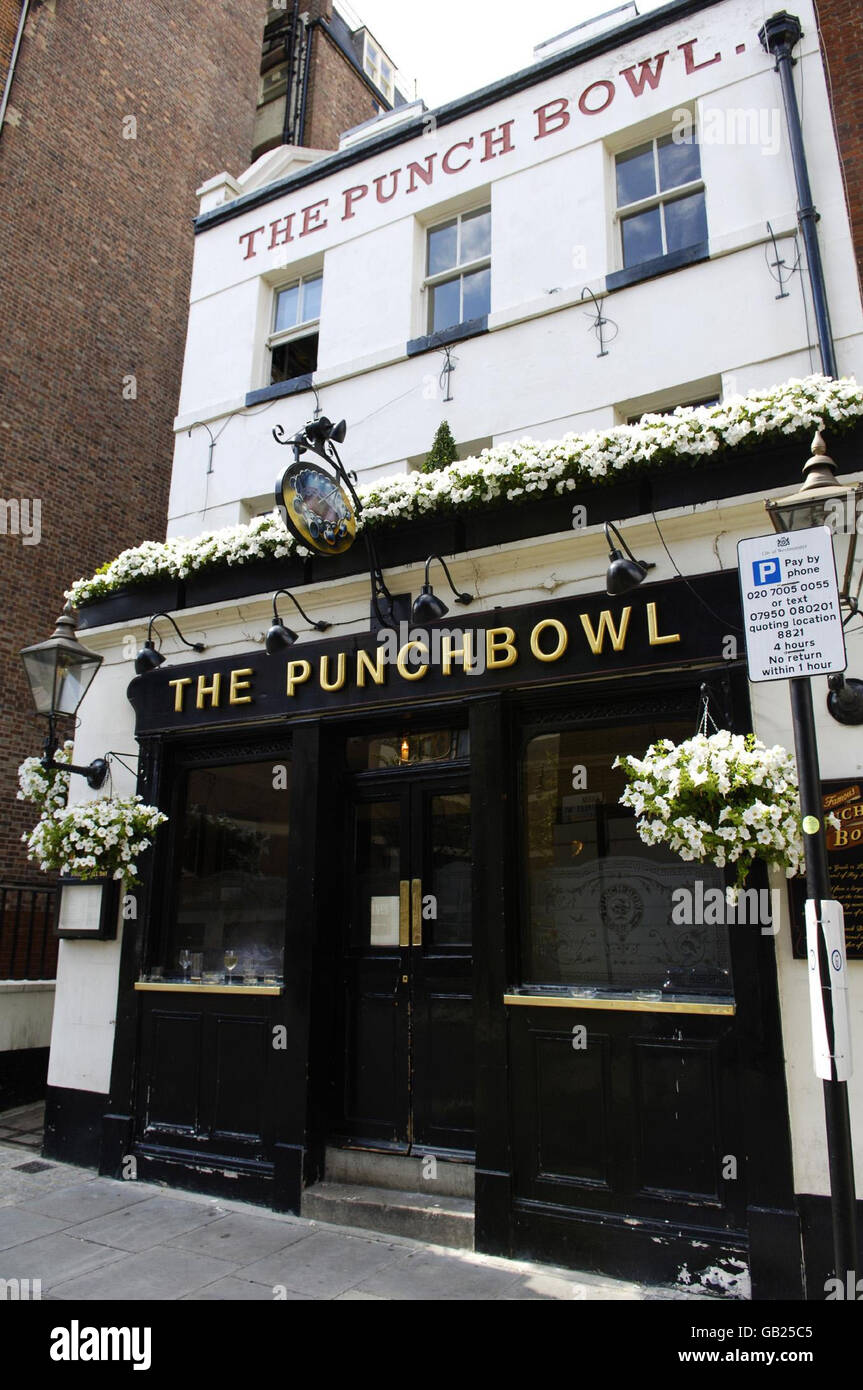 Punch bowl pub in mayfair owned madonna guy ritchie hires stock