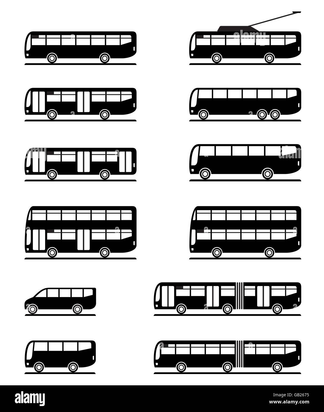Buses and coaches - vector illustration Stock Vector
