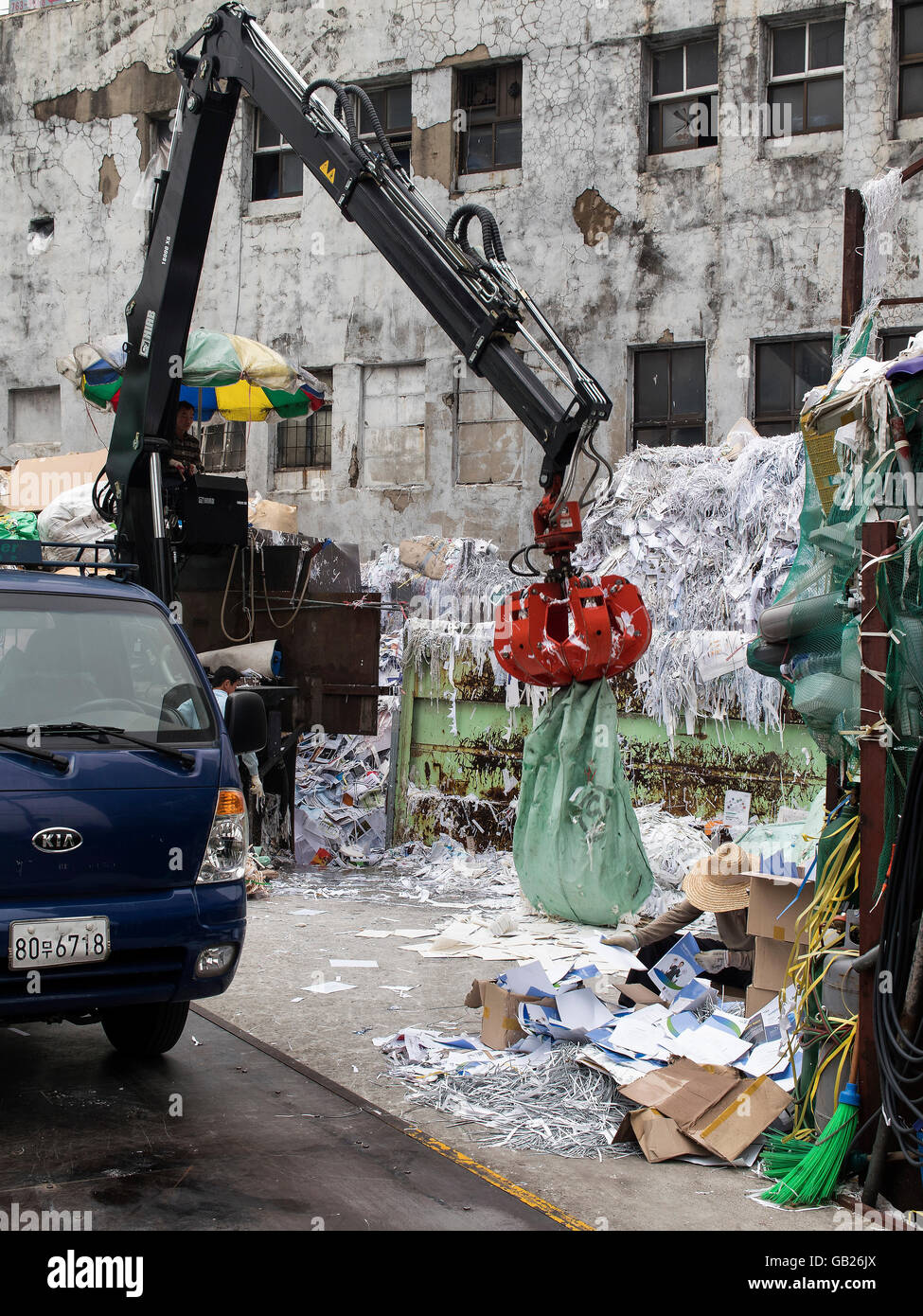 Sorting of garbage,  Seoul, South Korea, Asia Stock Photo