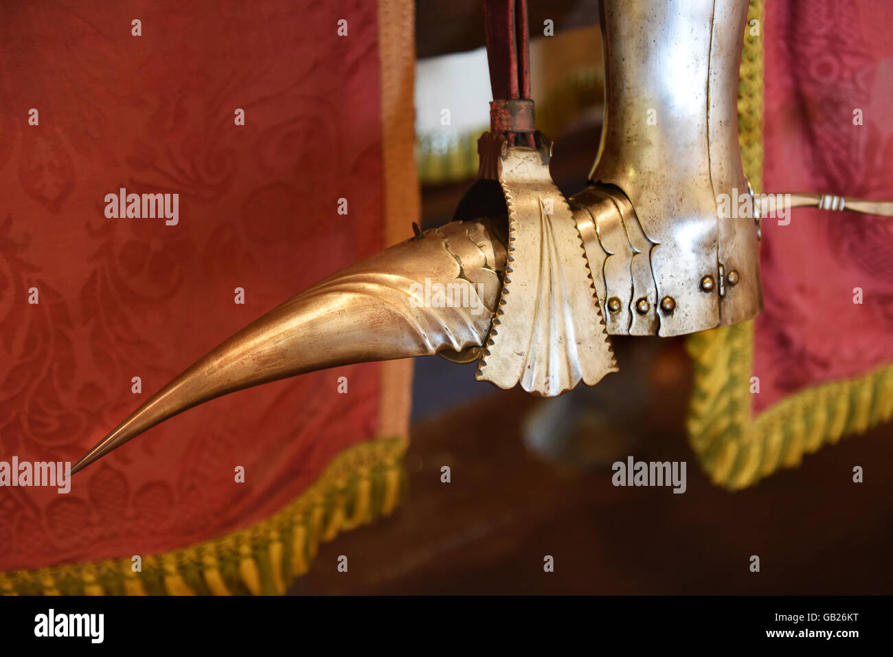 Medieval armour footwear boot Stock Photo