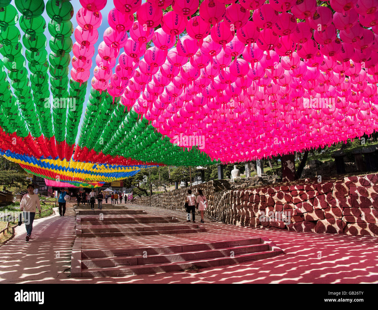 Decoration at Buddha's birthday, buddhistic temple Bonyeun-sa in Gangnam, Seoul, South Korea, Asia Stock Photo