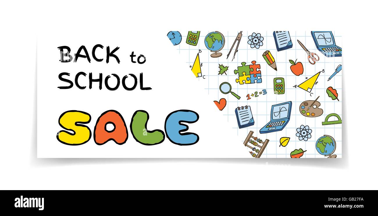 Doodle Back to School sale banner Stock Vector Image & Art - Alamy