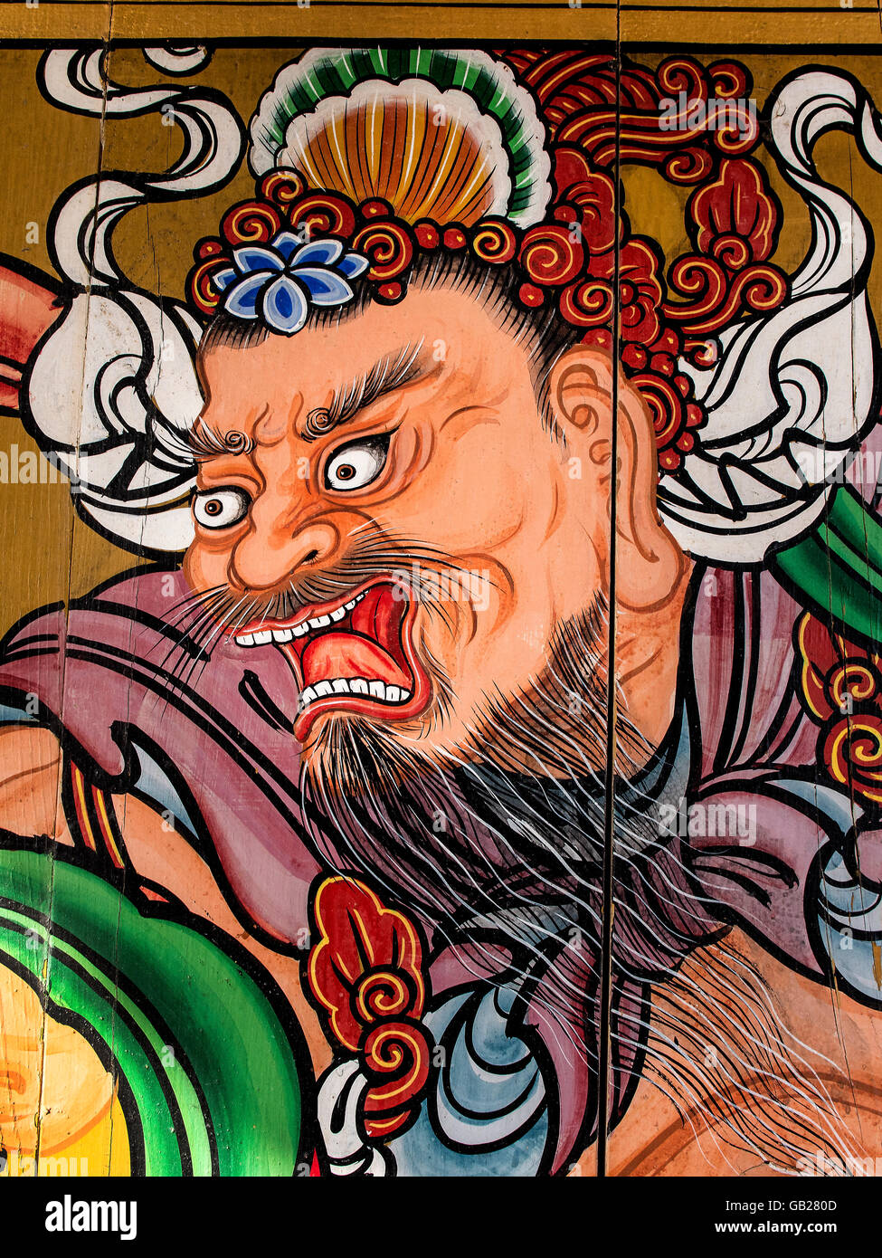 mural in  buddhistic temple Naksan sa near Sokcho, province Gangwon, South Korea, Asia Stock Photo