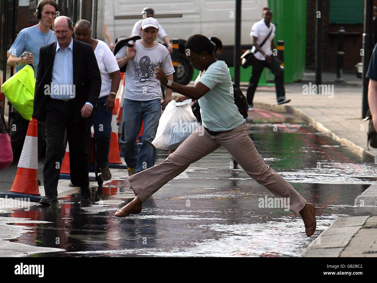 London burst water main Stock Photo Alamy