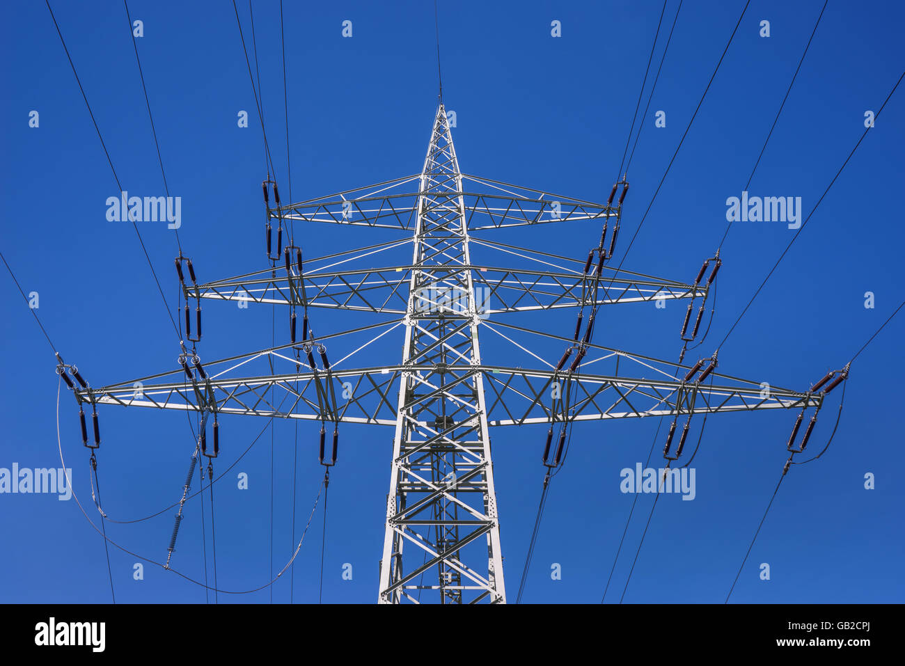 Power pole in close-up Stock Photo