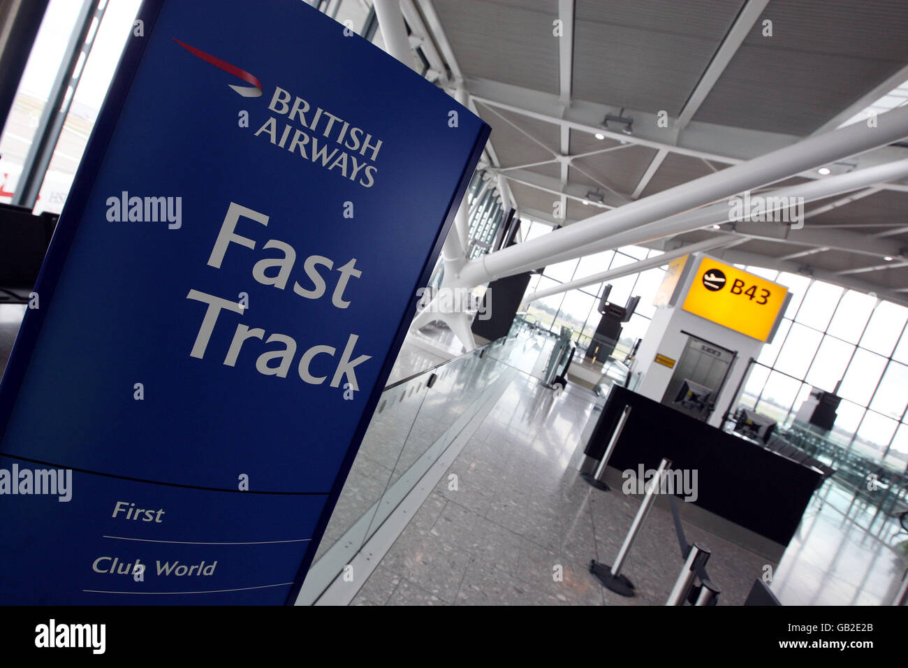 A Generic picture of the long-haul departures area of Terminal 5 of Heathrow Airport. Stock Photo