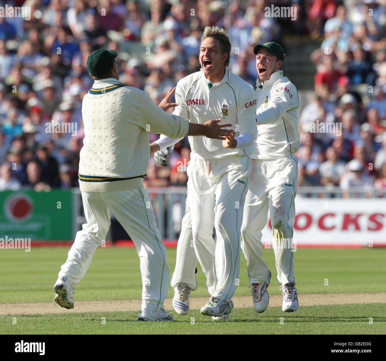 South african team at the test match england at birmingham hires stock