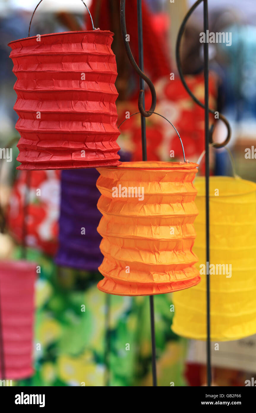 Colorful paper lanterns Stock Photo Alamy