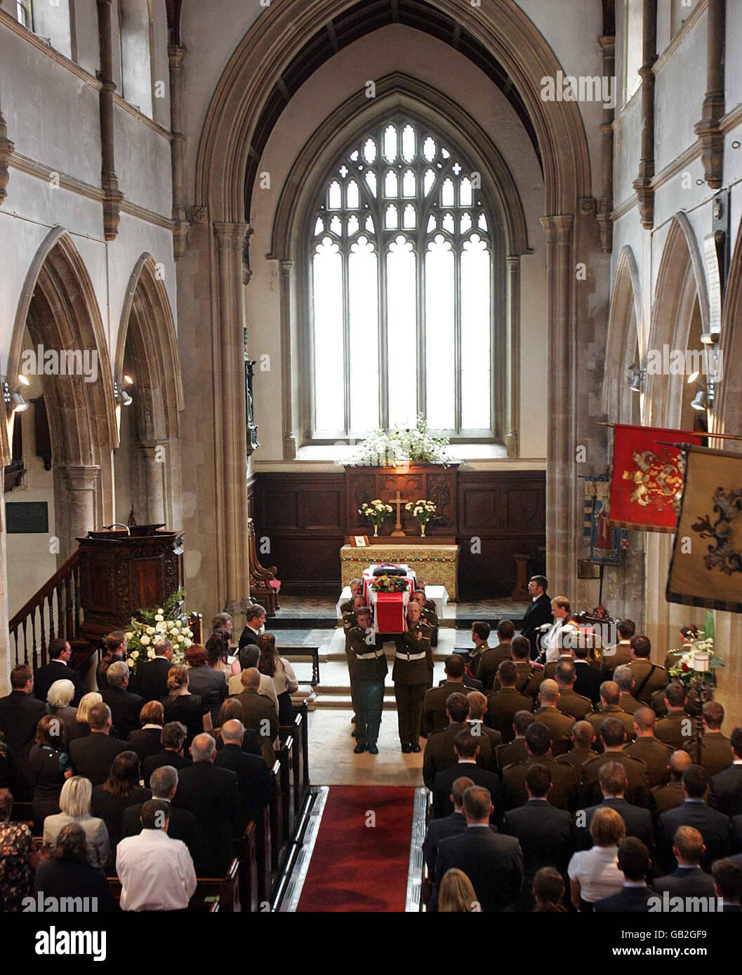 The funeral of Corporal Jason Barnes at St Peters Church, Colchester