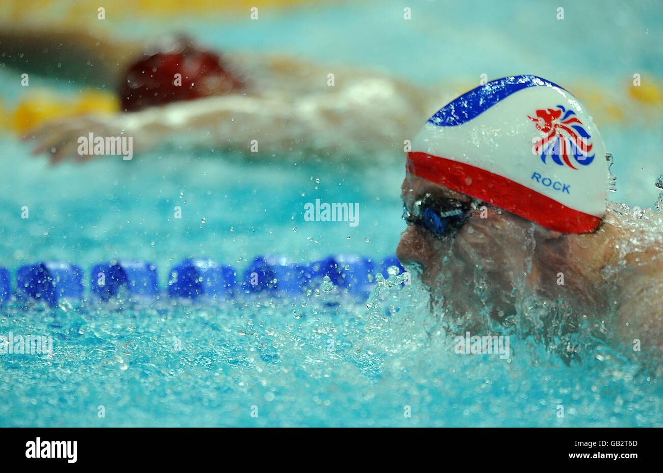 Great Britain's Britain's Michael Rock during heat 5 of the men's 200m butterfly. Stock Photo