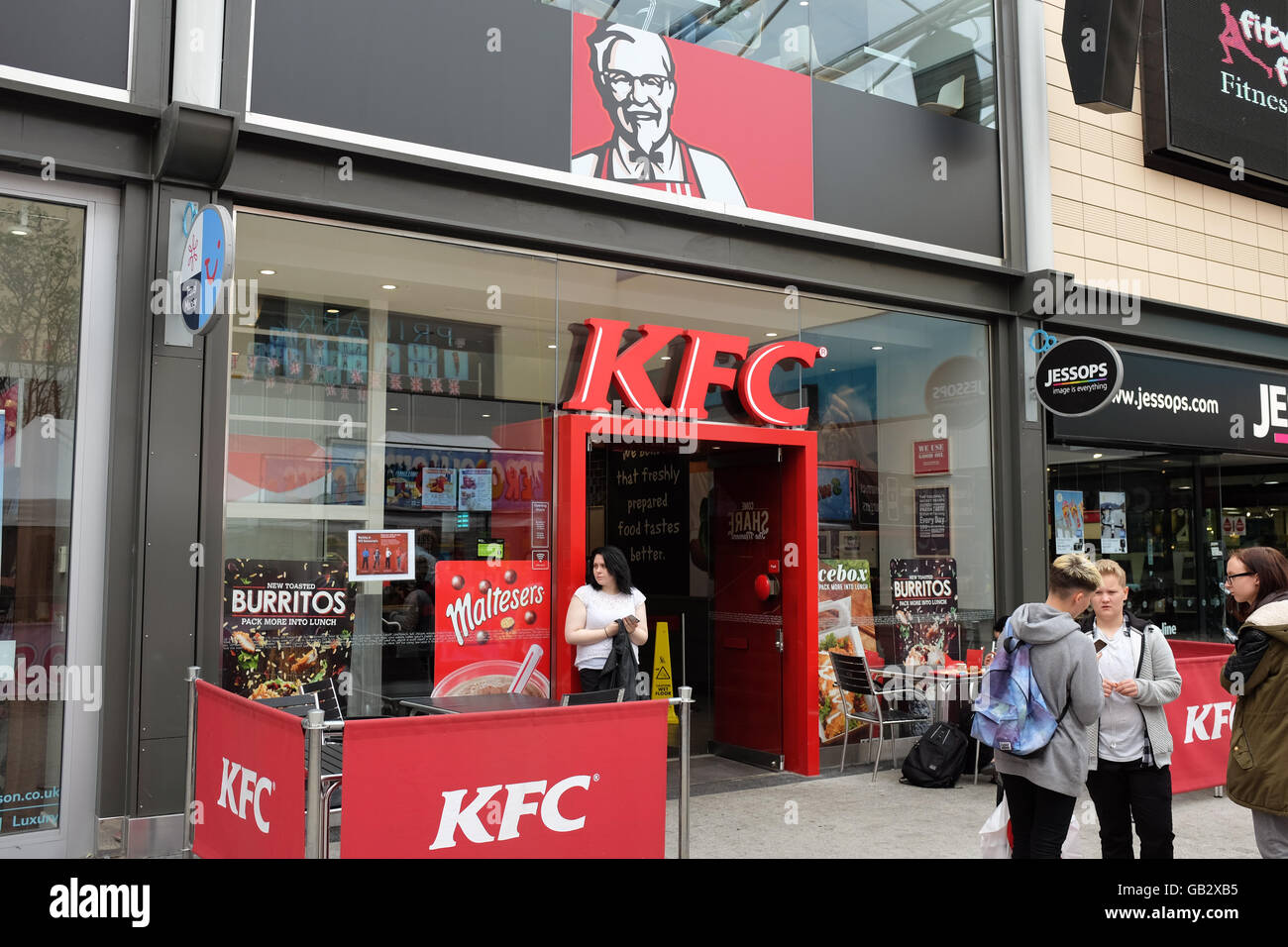 A KFC fast food restaurant in England. Stock Photo