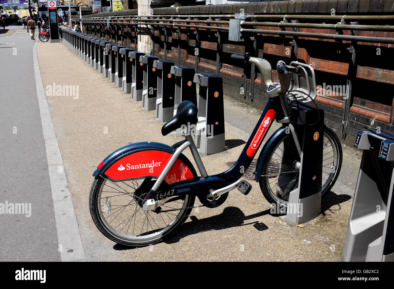 A Santander 'Boris bike' in London, England. Stock Photo