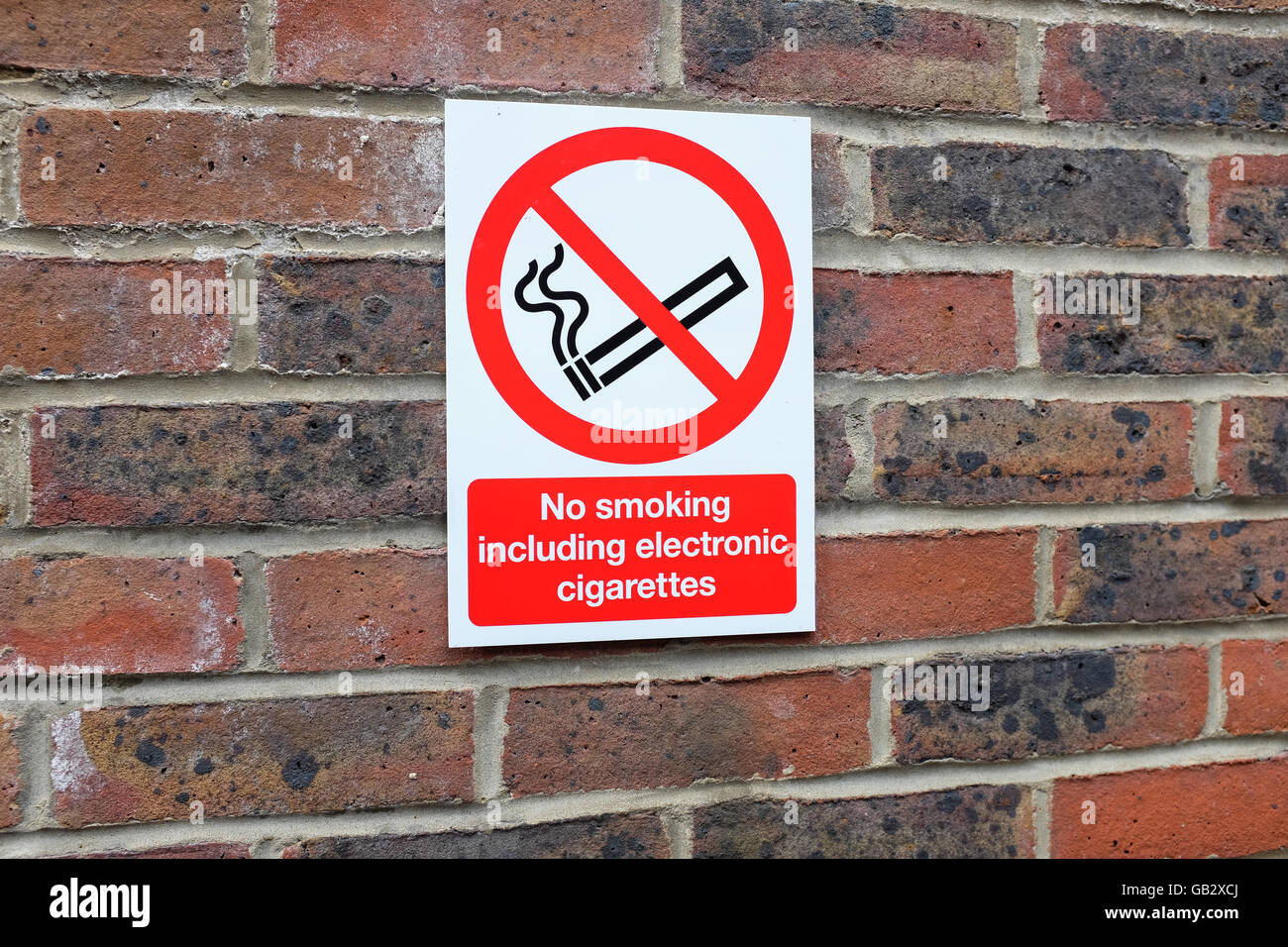 A 'no smoking sign' for electronic cigarettes as well as regular cigarettes. Stock Photo