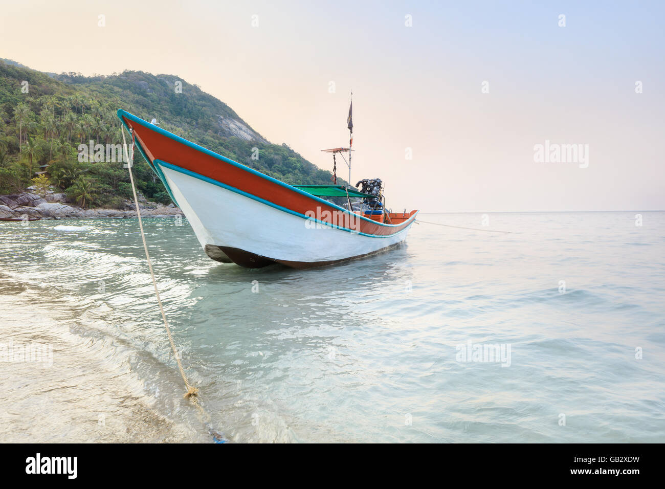 Traditional asian colorful long tail boat Stock Photo
