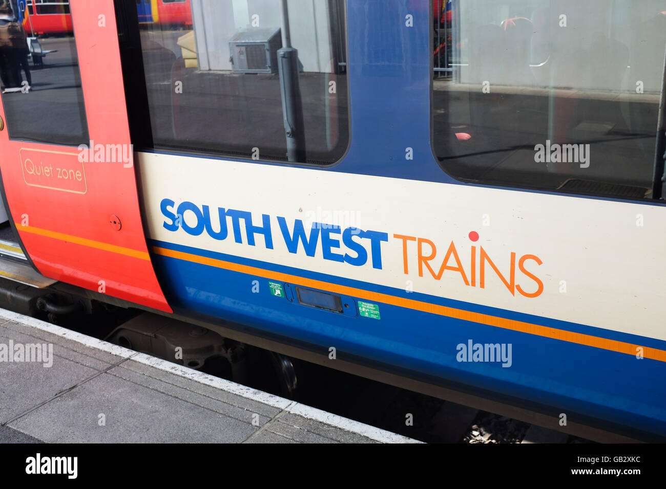 A South West train in England. Stock Photo