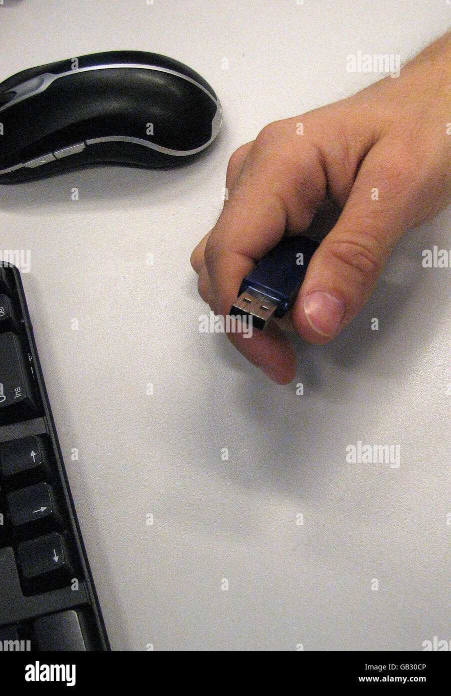 A general view of a memory stick on a laptop computer. The names