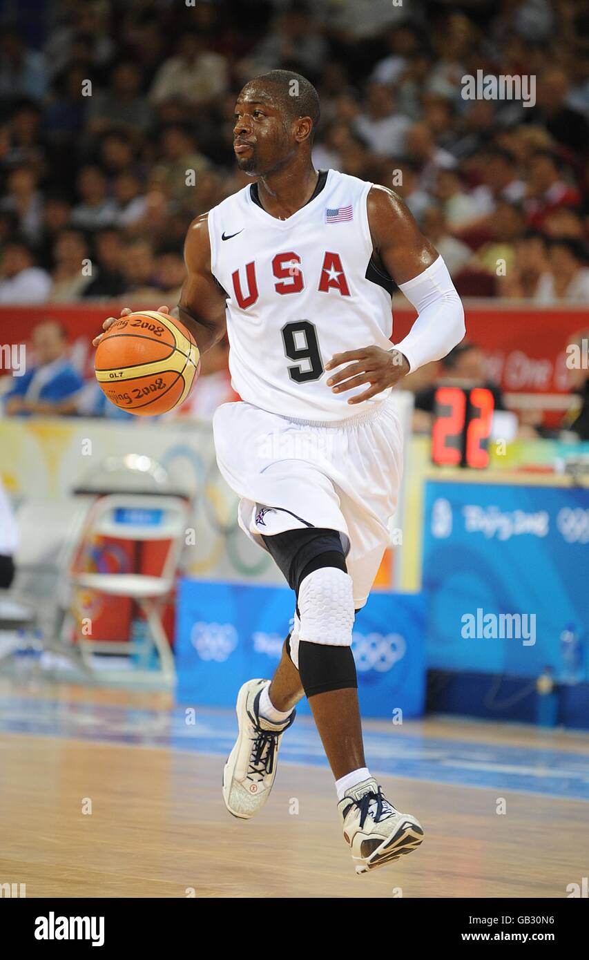 USA's Dwyane Wade in acion during the Men's Preliminary Round Group B match  against Germany at the Olympic Basketball Arena on day 10 of the 2008  Olympic Games in Beijing Stock Photo - Alamy