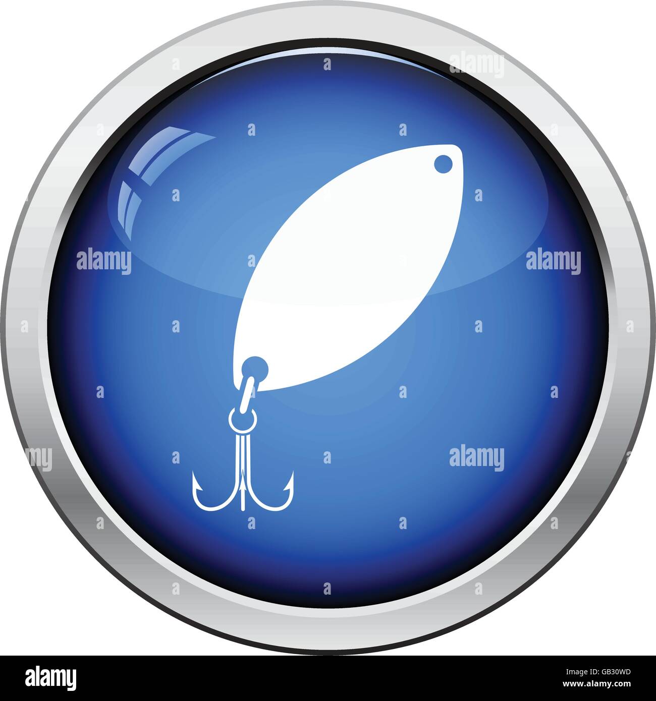 Icon of Fishing spoon. Glossy button design. Vector illustration Stock ...