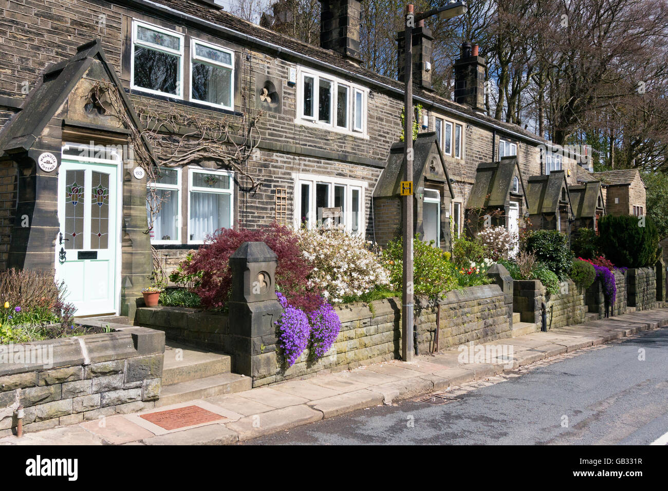 Terrace of 19th century houses, Halifax, West Yorkshire Stock Photo Alamy
