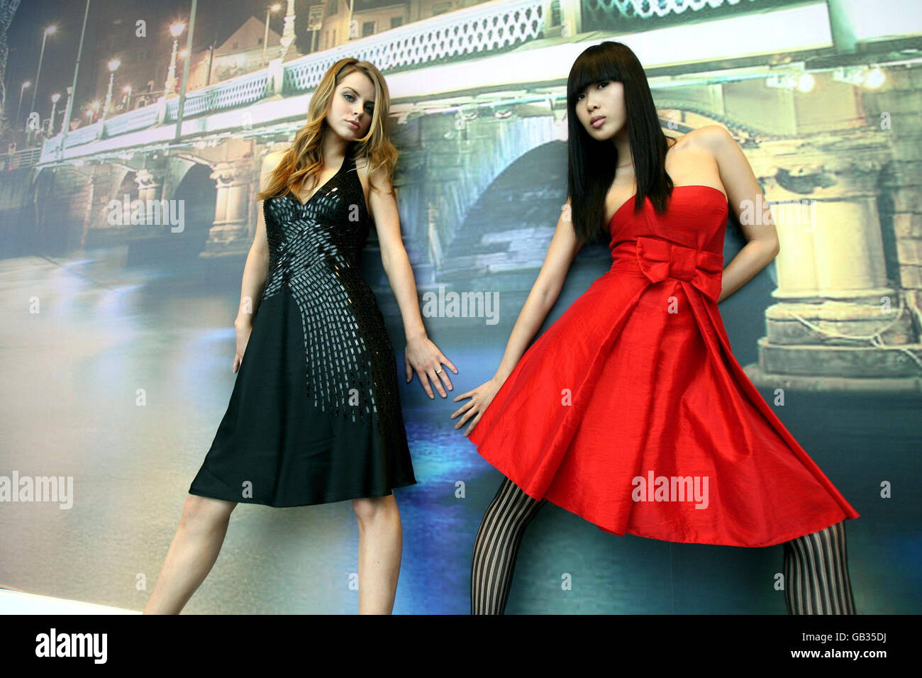 Lucy Evangelista (left) and Yomiko Chen at the launch of House of Fraser Autumn collection at the Victoria centre in Belfast. Stock Photo