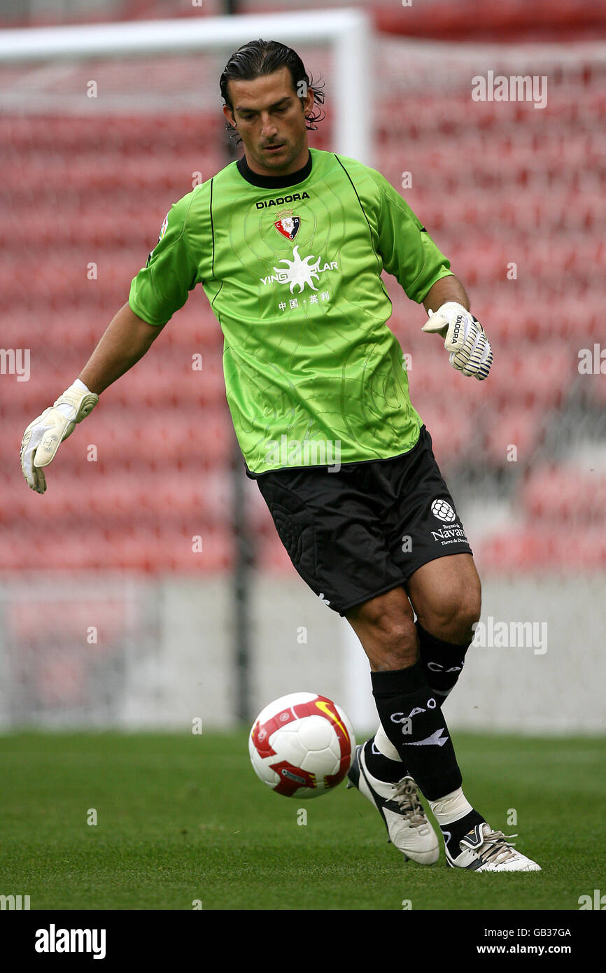 Soccer - Friendly - Stoke City v Osasuna - Britannia Stadium. Osasuna's goalkeeper Ricardo Lopez Felipe Stock Photo