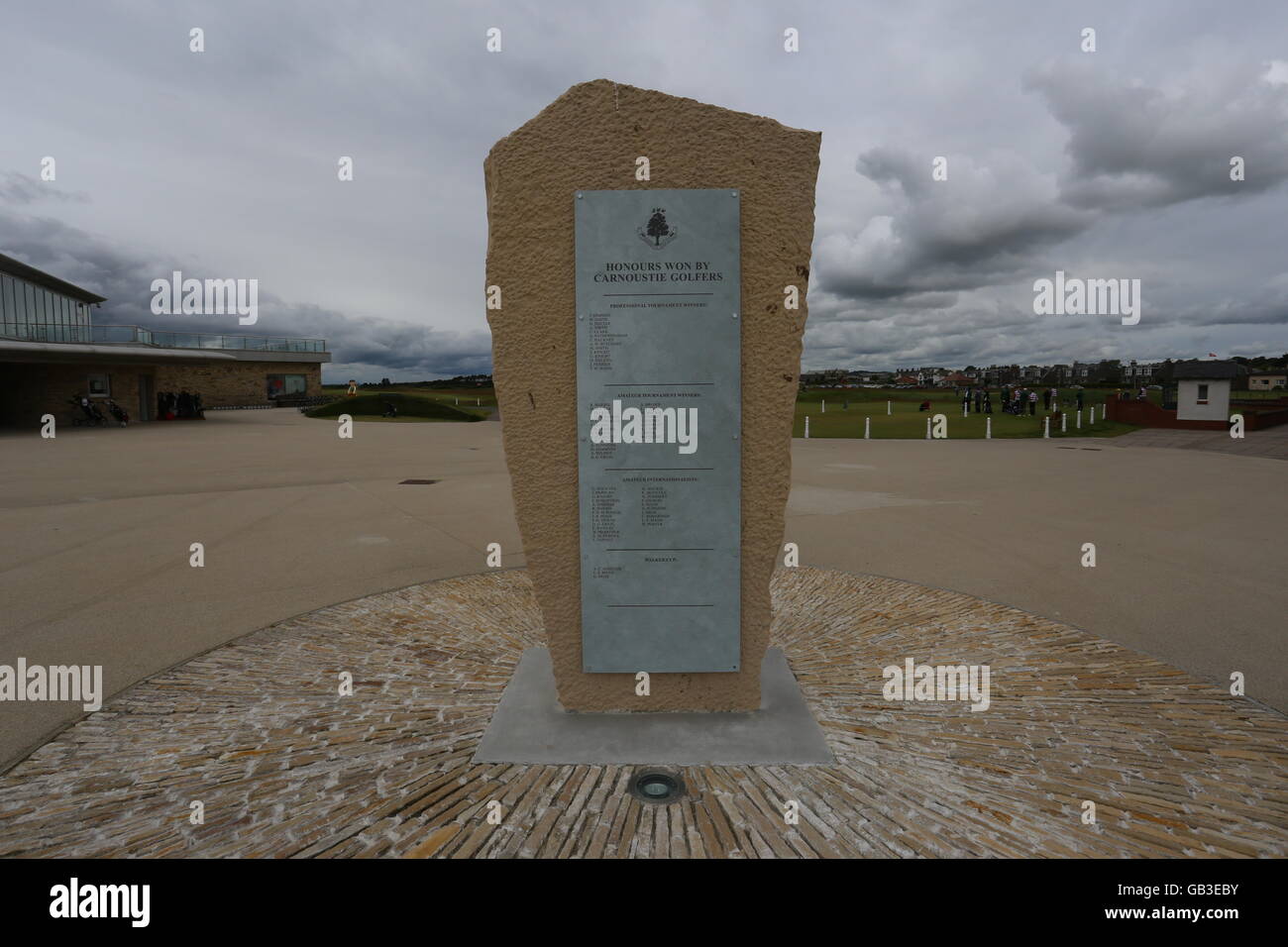 Plaque for honours won by Carnoustie golfers Angus Scotland  July 2016 Stock Photo