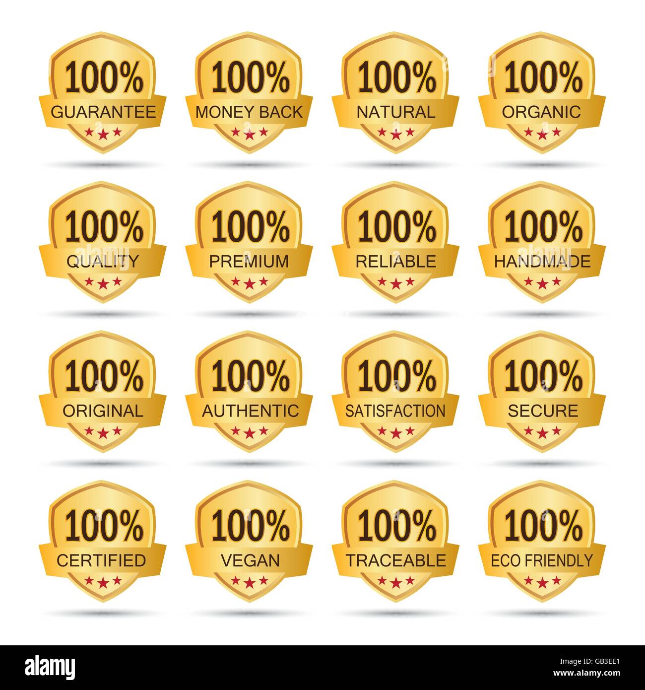 Golden 100 percent original label Royalty Free Vector Image