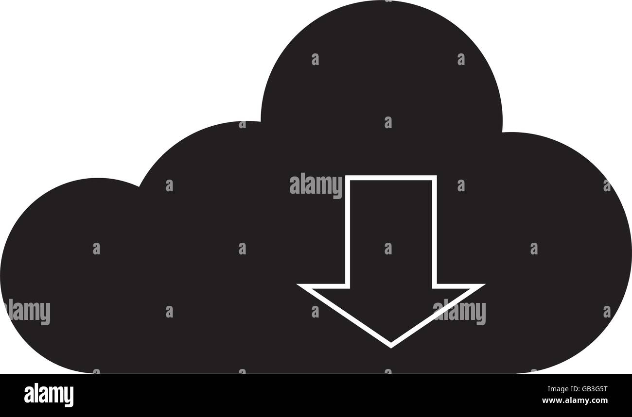 single cloud with download arrow icon Stock Vector Image & Art - Alamy