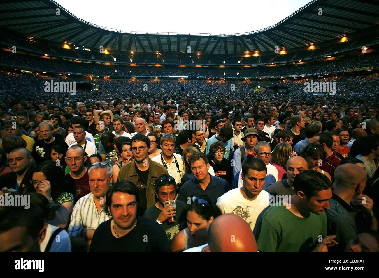 REM Concert London. The crowd await the arrival on stage of REM on