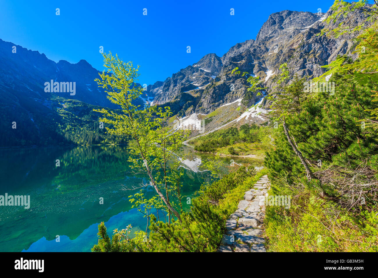 Blue water green mountains hi-res stock photography and images - Alamy
